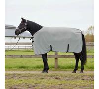 Couverture pour cheval gris clair et rose en polyester 105 cm, imperméable, respirante, indéchirable avec protection de la poitrine et du cou, idéale pour l'écurie, le pâturage, l'extérieur et l'hiver