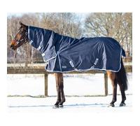 Couverture pour cheval haut couvre-cou intégré QHP Turnout 300 g - bleu foncé - 195 cm