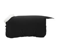 Couverture pour cheval noire 85 cm polaire pour temps froid, coupe-vent avec boucles réglables, housse amovible et design pliable peu encombrant