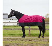 Couverture pour cheval rose et noir 95 cm polyester imperméable, coupe-vent, respirante avec rabat de queue pour écurie, extérieur, saule de transition, protection chaude, accessoire d'équitation