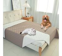 Couverture pour Chien Imperméable, Couvertures pour Chiens D'extérieur, Plaid Anti Pipi Lavable, Couverture de Protection pour Canapé, Jeté pour Chiot Résistant Aux Pipis, pour Canapé Voiture(Khaki co