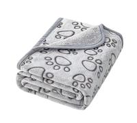Couverture Pour Chien - Jeté Pour Animaux De Compagnie De 40,94 Pouces | Conception D'empreinte De Pied En Relief - Tapis De Chat Doux Et Chaud Pour Canapé-lit, Caisse De Voyage, Voiture, Housse Grise