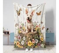 Couverture pour chien Spring Bull Terrier - Chaude, moelleuse et confortable, en flanelle pour chambre à coucher, camping, voyage, animal de compagnie, canapé, sofa, décoration - 152,4 x 203,2 cm