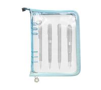 Couverture pour Classeur Agenda - Protecteur Transparent PVC avec Fermeture Éclair et 6 Anneaux - Couverture Budget Pour Classeur 25 x 18 cm,Pour Organisateur Scolaire, Professionnel,