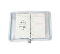 Couverture pour dossier, protecteur transparent en PVC avec fermeture éclair pour 6 anneaux | Housse économique pour classeur de 25 x 18 cm - Pour cahier rechargeable école, bureau, étude, maison