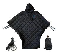 Couverture pour fauteuil roulant Chaud en tissu doublé de polaire Poncho pour fauteuil roulant à capuche coupe-vent et imperméable Couverture complète du corps pour adultes hommes femmes, hauteur