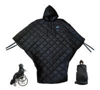 Couverture pour fauteuil roulant, poncho chaud à capuche en tissu doublé de polaire pour fauteuil roulant, coupe-vent et imperméable, couverture complète du corps pour adultes, hommes et femmes, h