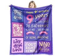 Couverture pour fille de 9 ans - 152,4 x 127 cm - Décoration de 9e anniversaire - Cadeau pour elle