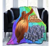 Couverture pour Grizzy et Les Lemmings Couverture de canapé en Polaire Ultra-Douce en Flanelle 127 x 152,4 cm
