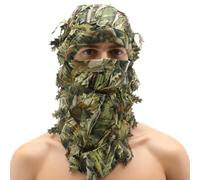 Couverture Pour ilvisoAvec Feuilles 3D, Coiffure Pour Occultation Airsoft | Ghillie Camouflage Face Cover - Pour Camping Randonnée Birdwatching Spectacles Théâtrales Parties Costume Acteurs Théâtre