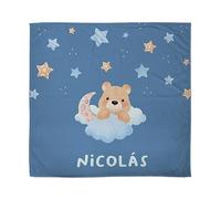 Couverture pour Nouveau-né. Couverture de bébé personnalisée. Couverture bébé personnalisée avec nom. Cadeau personnalisé pour bébé. Polaire. Différents Motifs. Ourson Nuageux