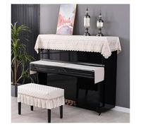 Couverture Pour Piano Housse de piano minimaliste anti-poussière, ensemble trois pièces for la maison, belle housse électrique en tissu à moitié drapé(Color 02,Top cover 85x195cm)
