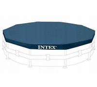 Bâche de protection pour piscine ronde Intex 28031 - Diamètre 3,66m - Rabat 25cm - PVC - Bleu