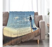 Couverture Psaum 23 - Phare chrétien - Cadeau religieux - Verse de la Bible - Couverture polaire en flanelle chaude et douce pour prière - Pour femmes et adolescentes - Pour lit et canapé - 127 x