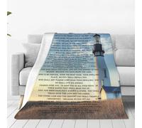 Couverture Psaum 91 - Phare chrétien - Cadeau religieux - Verse de la Bible - Couverture polaire en flanelle chaude et douce pour prière - Pour femmes et adolescentes - Pour lit, canapé - 152,4 x