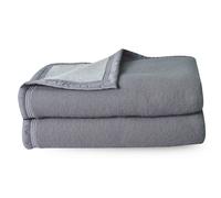 Couverture pure laine vierge Woolmark 500g/m² VOLTA 240x260 cm Gris Acier