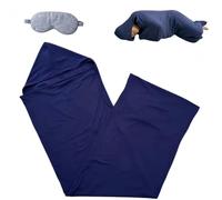 Couverture rafraîchissante avec câlin pour thérapie par Pression - Sac de Couchage de Compression Ultra léger pour soulager Le Stress et l'anxiété - Tissu Extensible (Bleu foncé, XS (140 x 35 cm))