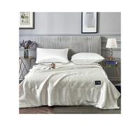 Couverture rafraîchissante d'été 1 pièce, viscose unie, couverture en viscose lavée - blanc élégant