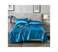 Couverture rafraîchissante d'été 1 pièce, viscose unie, couverture en viscose lavée - Dream Blue