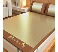 Couverture rafraîchissante pour lit en été, Tapis de Soie glacée en rotin Pliable Double Face avec taie d'oreiller Multicolore, Plusieurs Tailles(Golden Green,100 * 200cm)