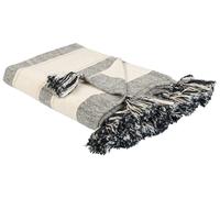Couverture Rectangulaire 130 x 170 cm en Coton Beige et Gris Cayir