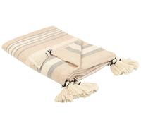 Couverture Rectangulaire 130 x 170 cm en Coton Beige Yarseli