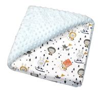 Couverture réversible minky eskimo bleu