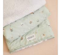 Couverture réversible promenade bucolique vert 75X100