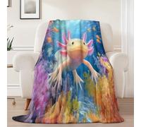 Couverture réversible Rouge en Flanelle pour Toutes Les Saisons 150 x 200 cm - Couverture Polaire Moelleuse Dessin animé Fond Marin Salamandre pour lit 2 Personnes et Plaid de canapé