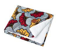 Couverture réversible wax fleurs rouge