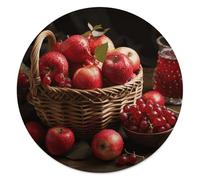 Couverture ronde surdimensionnée et douce, motif fruits rouges dans un panier, pour yoga, méditation, voyage, camping, chaise, salon, 152,4 cm