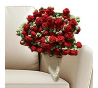 Couverture rose 110 cm Romantique Rose Rouge Crochet Bouquet Photo Props | Couverture en crochet faite à la main pour sa petite amie, maman, fête des mères, Saint-Valentin, mariage, fête prénuptiale