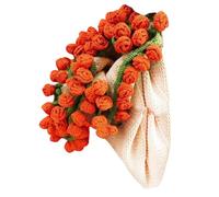 Couverture Rose Bouquet - Convertible à Fleurs au Crochet, Couverture décorative de Luxe pour la Saint-Valentin, décoration d'intérieur,Orange-39inch