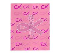 Couverture Rose De Sensibilisation Au Cancer Du Sein - Douce et Légère Couverture Douce Pour Rétablissement du Cancer du Sein, Rose Octobre Cadeau Pour Survivante Du CancerDuSein (130x150 cm)