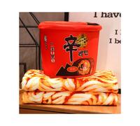 (Couverture rouge) Snin Ramyun chou mariné nouilles instantanées 2 en 1 couverture oreiller peluche