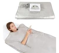 Couverture Sauna Infrarouge 2 Zones, Couverture Chauffante Digitale en Oxford avec Fermeture Éclair, Couverture Portable avec Télécommande pour Transpiration, Sauna à Domicile & Institut de Beauté