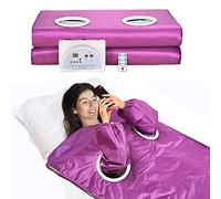 Couverture Sauna Infrarouge, MINENICE 2 Zones Far Infrared Sauna Blanket Professionnel, Portatif Couverture Thermique de Thérapie Infrarouge Lointain Home Spa pour Désintoxication Fitness Beauté