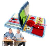 Couverture sensorielle pour adultes - Tapis d'activité pour perte de mémoire, couverture de thérapie tactile, outil pour apaiser la démence, tapis doux et confortable en polyester et coton, jouet de