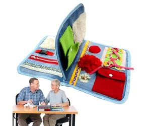 Couverture sensorielle pour adultes - Tapis d'activité pour perte de mémoire, couverture de thérapie tactile, outil pour apaiser la démence, tapis doux et confortable en polyester et coton, jouet de