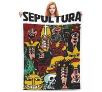 Couverture Sepultura Heavy Metal Band En Flanelle Imprimee Rétro Rock, Multifonction, Light, Pour Literie Et Chambre A Coucher