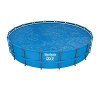 Couverture Solaire de Piscine Bestway Flowclear Bleu en PE 549 cm pour Protection, Isolation Thermique, réduction évaporation, Anti-débris, Compatible Steel Pro Power Steel