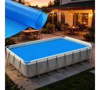 Couverture Solaire Piscine 55 x 230 cm Épaisseur 400 µm, Anti-Évaporation et Saletés, Chauffe l'eau et Économie D'Énergie, Rouleau Découpable, Bâche à Bulles pour Piscine, Bleu