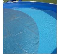 EDENEA - Couverture Solaire Piscine Gris Silver - Epaisseur Renforcée 215 Microns - Bâche Piscine Bulles (Ronde Ø 457 cm)