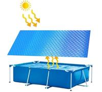 Couverture Solaire Rectangle pour Piscines, Couverture Solaire Amovible pour Piscine Rectangulaire, Film À Bulles, Film D'isolation des Piscines Résistant Aux UV, Réduit L'évaporation De l'eau