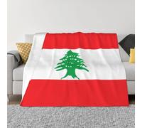 Couverture souple anti-boulochage 203,2 x 152,4 cm Design pliable Motif drapeau du Liban tendance pour voyage et activités de plein air