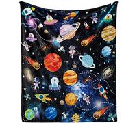 Couverture Spatiale pour bébé - Douce et Chaude - Douce et Moelleuse - Espace Astronaute en Flanelle - Couverture Polaire - Couverture Douillette - pour garçon et Enfant - Décoration 76 x 102 cm