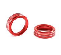 Couverture Style Intérieur 2 Pièces En Alliage D'aluminium Pour Ford Pour Ranger 2015 2016 2017 2018 Enjoliveur De Bouton Commande Multimédia Volume Console Centrale.(Red)