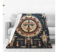 Couverture Style Vintage Primitif Amérindien Cool Couverture Flanelle Confortable Léger Jeté De Canapé pour Voiture Hiver Adultes 150x200cm