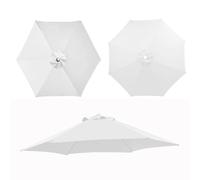 Couverture Supérieure pour Parasol Outdoor 2.0-4.0m, Structure à 6/8 Branches, Toile de Rechange UV Résistante et Imperméable,Blanc pur,8 côtes : 200 cm / 6,5 pi