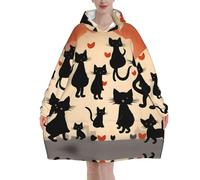 Couverture surdimensionnée douce et chaude avec poche Motif chaton heureux marchant